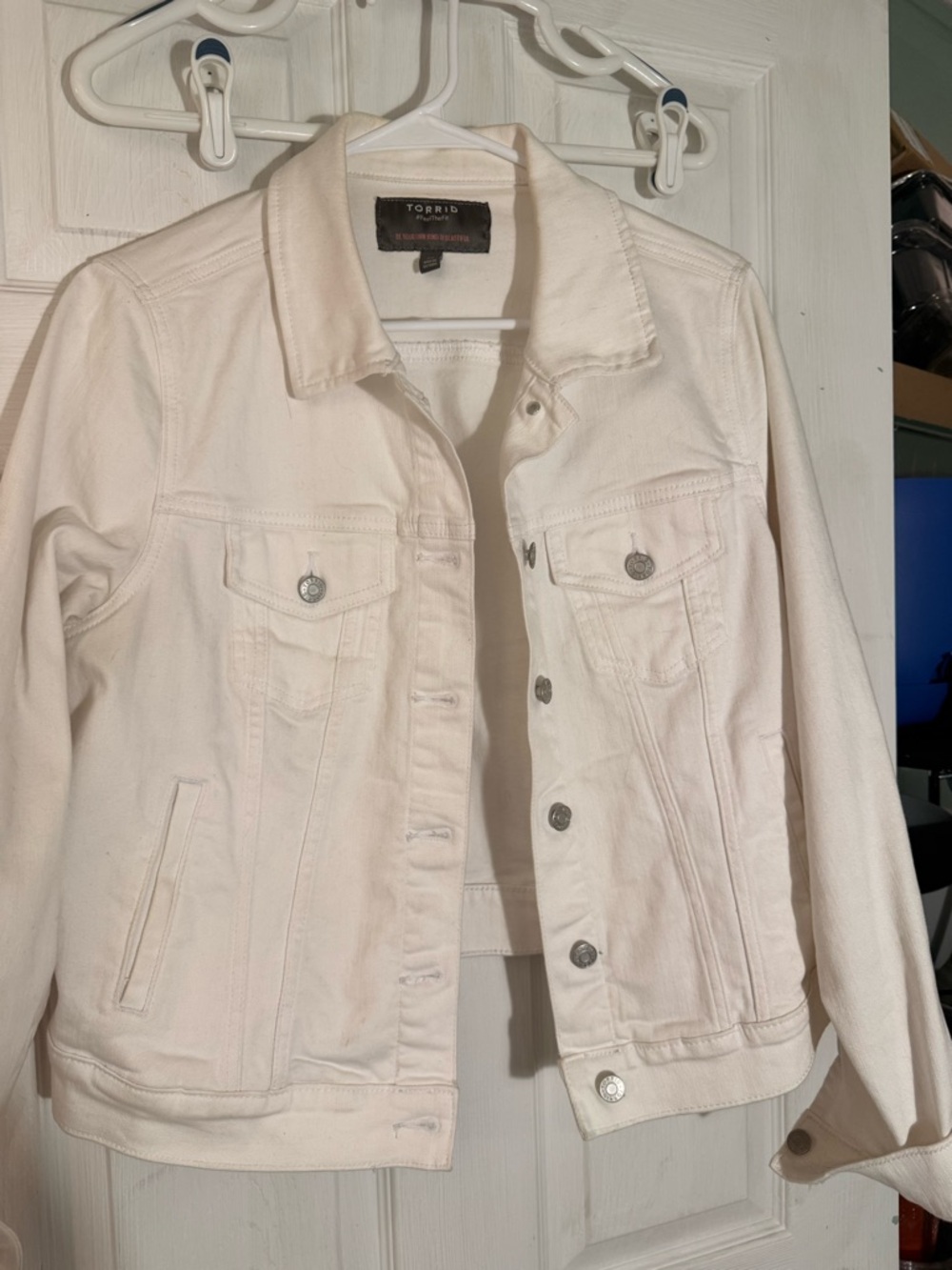 Torrid White Denim Trucker Jacket